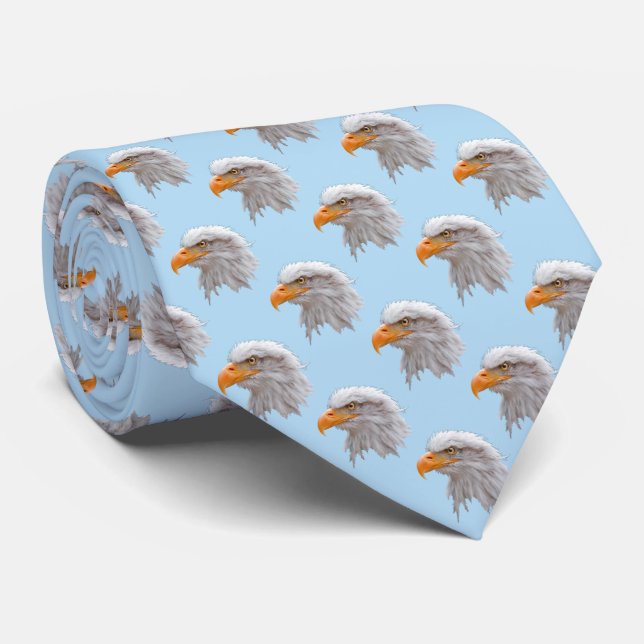 Eagle Frenzy Tie (Light Blue) (Rolled)