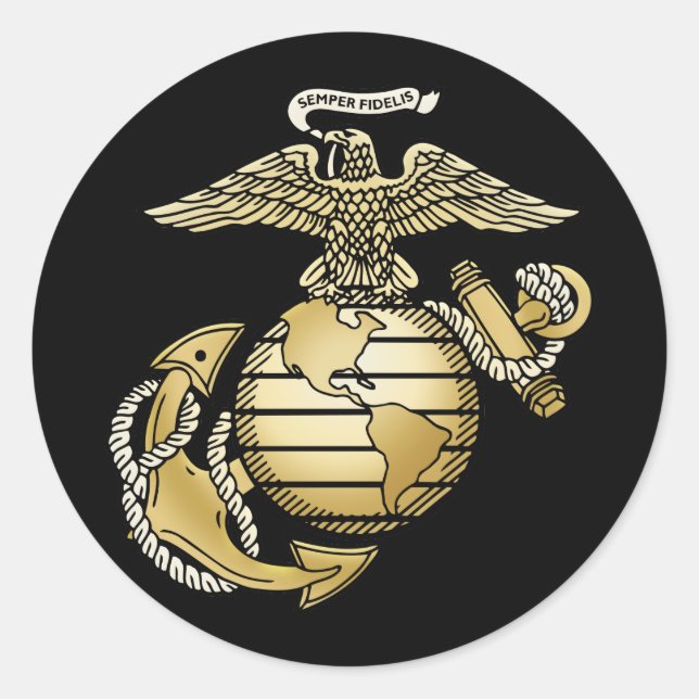 Eagle Globe Anchor Classic Round Sticker (Front)