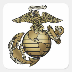 Eagle Globe Anchor Square Sticker