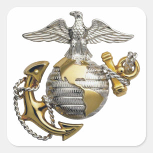 Eagle Globe Anchor Square Sticker