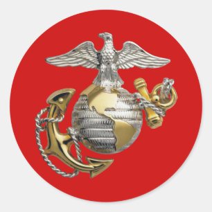 Eagle Globe and Anchor Classic Round Sticker