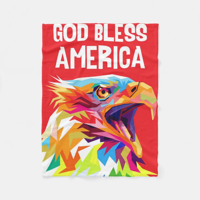 Eagle God Bless America Fleece Blanket (Front)