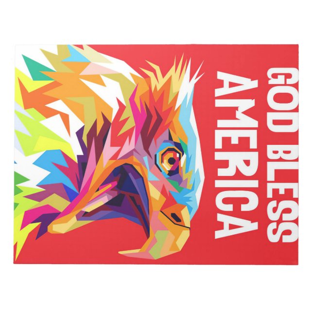 Eagle God Bless America Notepad (Front)