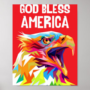 Eagle God Bless America Poster
