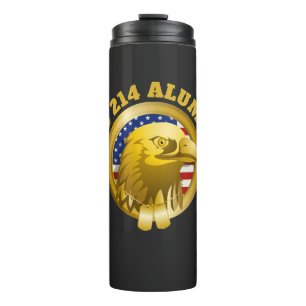 Eagle Gold Emblem USA Flag DD 214 Alumni Black Thermal Tumbler