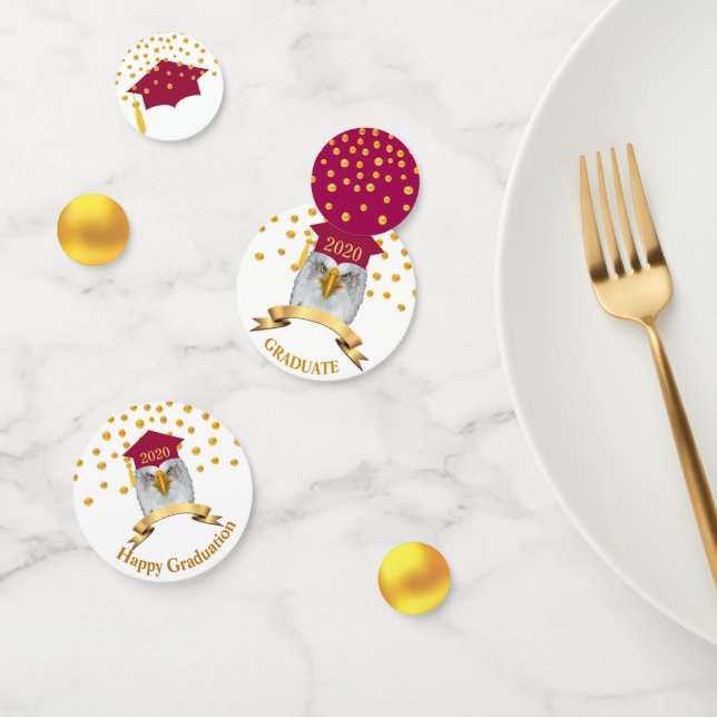 Eagle Graduation in Burgundy & Gold Table Confetti (Group)