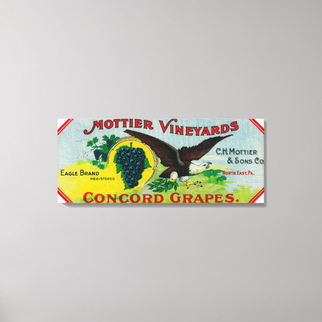 Eagle Grapes LabelNorth East, PA Canvas Print (Front)