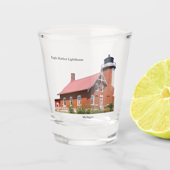 Eagle Harbour Lighthouse shot glass (Front)