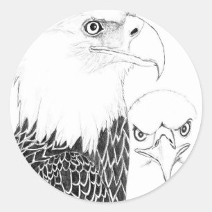EAGLE HARRIET + M A PORTRAIT OF LOVE CLASSIC ROUND STICKER