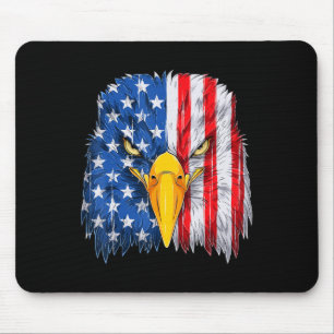 Eagle Head American Flag Patriotic 4th of July 1 Mouse Pad