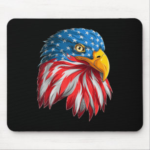 Eagle Head American Flag Patriotic 4th of July  Mouse Pad