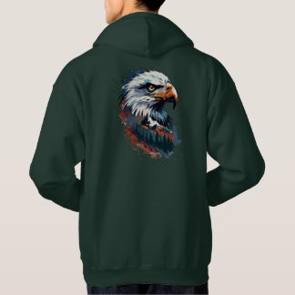 Eagle Head and Stylized Mountain Hoodie