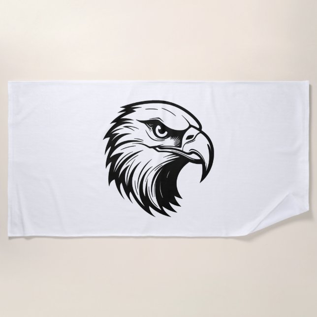 Eagle head   beach towel (Front)