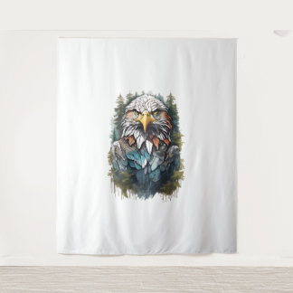 Eagle Head in Forest Tapestry