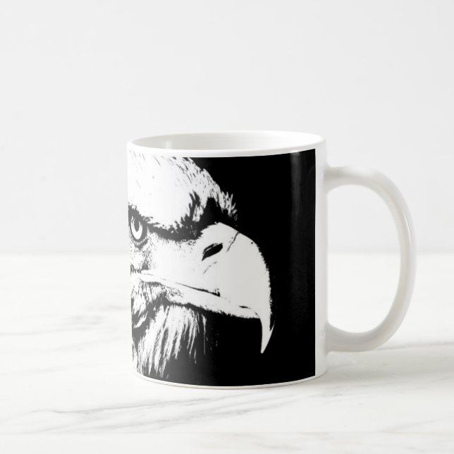 Eagle Head Modern Pop Art Template Add Your Text Coffee Mug (Right)