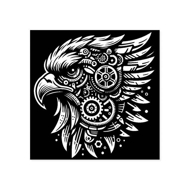 Eagle Head Rubber Stamp (Imprint)