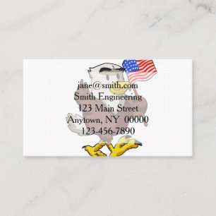 Eagle holding flag at 4th July choose back color Business Card