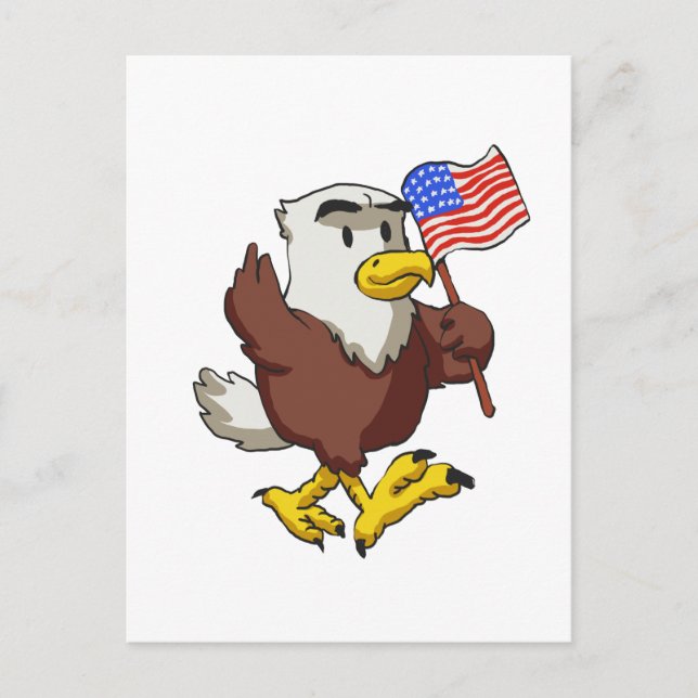 Eagle holding flag at 4th July | choose back colou Postcard (Front)