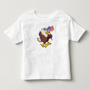 Eagle holding flag at 4th July   choose back colou Toddler T-shirt