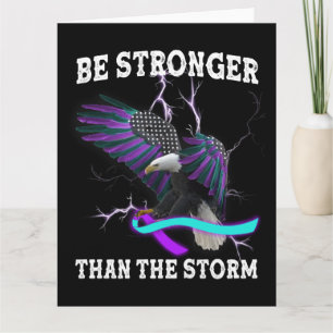 Eagle I Wear Teal And Purple Suicide Prevention T- Card