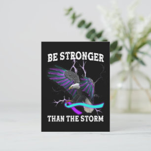 Eagle I Wear Teal And Purple Suicide Prevention T- Postcard