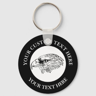 Eagle Icon Logo Custom Text  Keychain