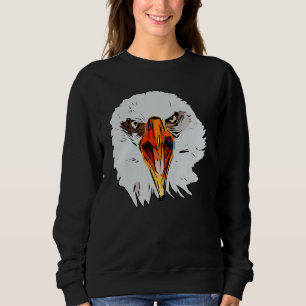 Eagle imprint american bird animal retro motif bal sweatshirt