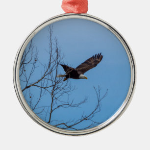 Eagle In Flight Metal Ornament