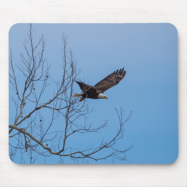 Eagle In Flight Mouse Pad (Front)