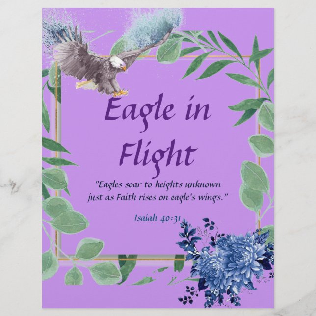 Eagle In Flight Poem Personalized Paper Stationary (Front)