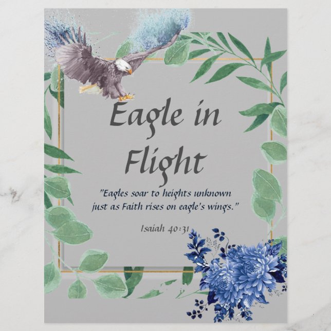 Eagle In Flight Poem Personalized Paper Stationary (Front)
