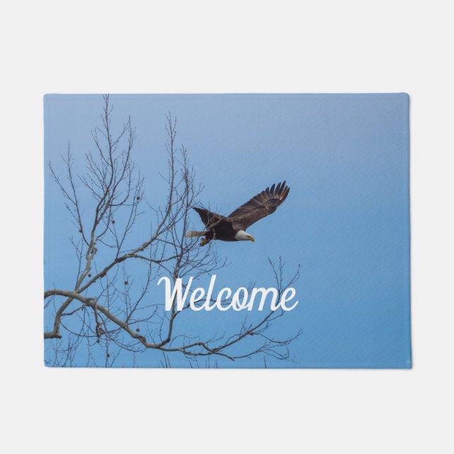 Eagle In Flight Welcome Doormat (Front)
