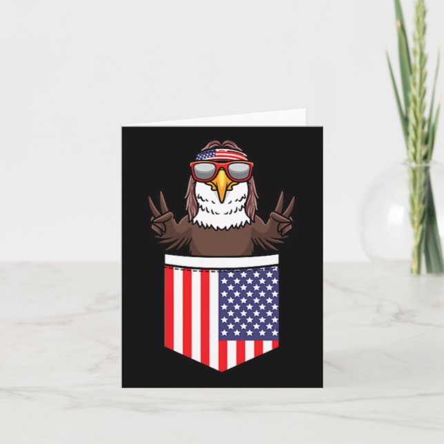Eagle In Pocket Patriotic Independence Day 4th Of  Card (Front)