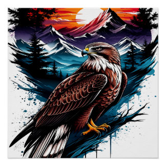 Eagle in the mountain poster