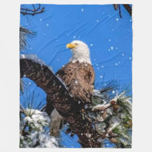 EAGLE in the SNOW Fleece Blanket