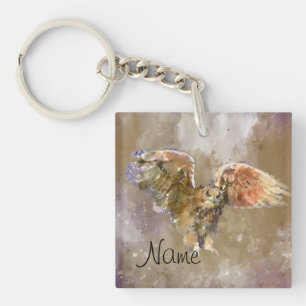 Eagle in watercolor keychain