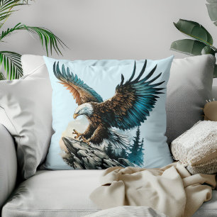 Eagle in Watercolor Throw Pillow
