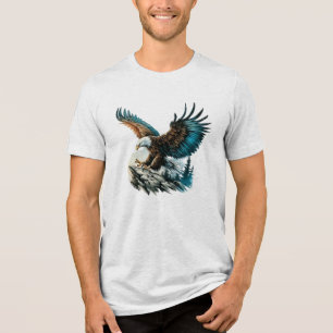 Eagle in Watercolor Tri-Blend Shirt