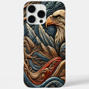 Eagle in Wild Leather-looking Art iPhone 16 Pro Max Case