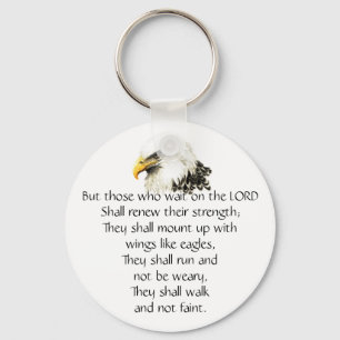 Eagle - Inspirational - Scripture - They that wait Keychain