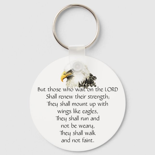 Eagle - Inspirational - Scripture - They that wait Keychain (Front)
