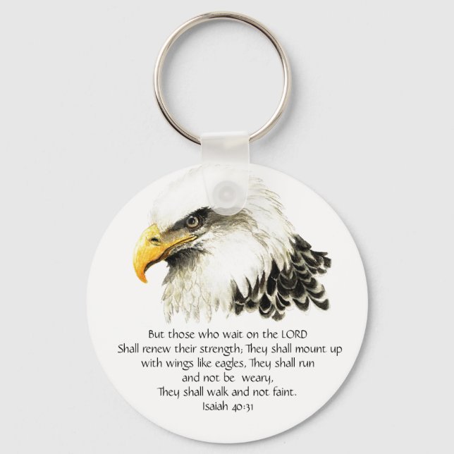 Eagle - Inspirational - Scripture - They that wait Keychain (Front)
