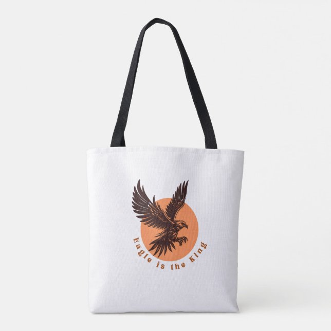 Eagle is the King Tote Bag – Bold Eagle Graphic , (Back)