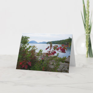 Eagle Lake and Red Maple Leaves I Card