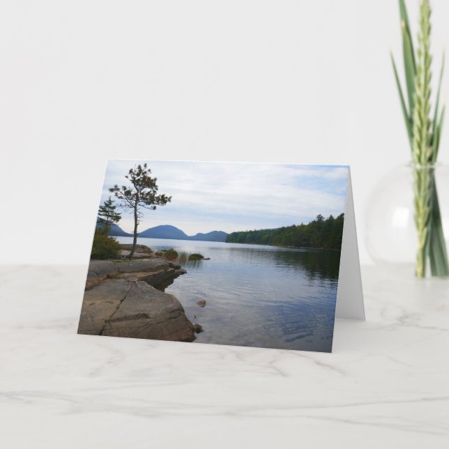 Eagle Lake and Red Maple Leaves II Card (Front)