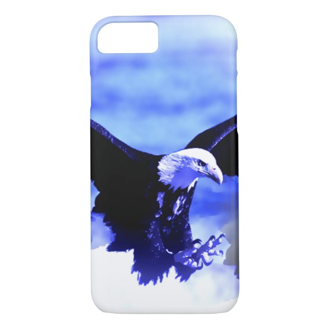 Eagle Landing Blue Colour Tones iPhone 7 Case (Back)