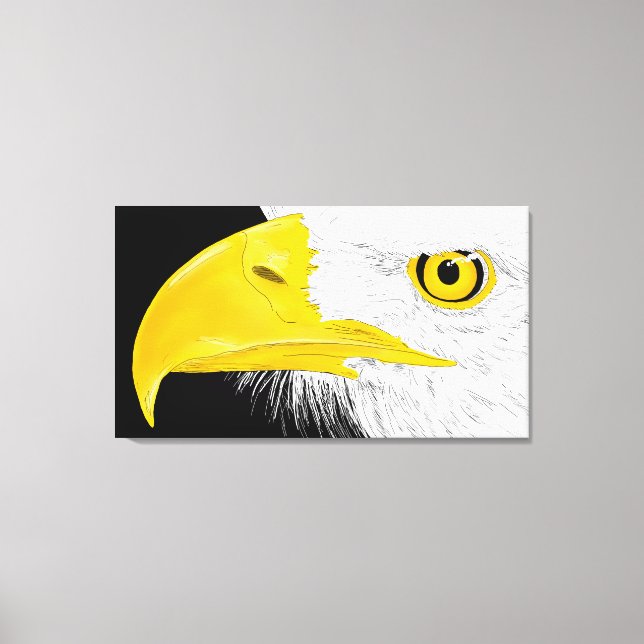 Eagle Line Art Canvas Print (Front)