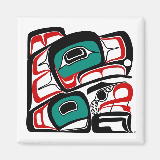 Eagle Magnet - NW Native American Formline Style (Front)