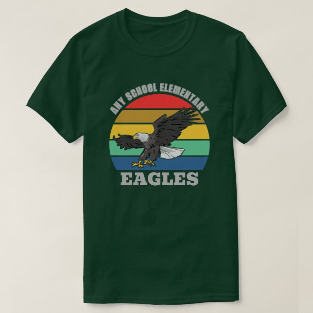 Eagle Mascot School Customizable Template T-Shirt (Design Front)