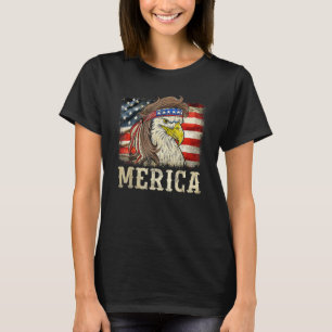 Eagle Merica USA Flag Patriotic Freedom 4th Of Jul T-Shirt